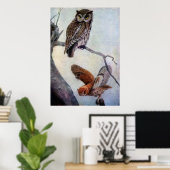 Eastern Screech Owls Poster (Thuiskantoor)