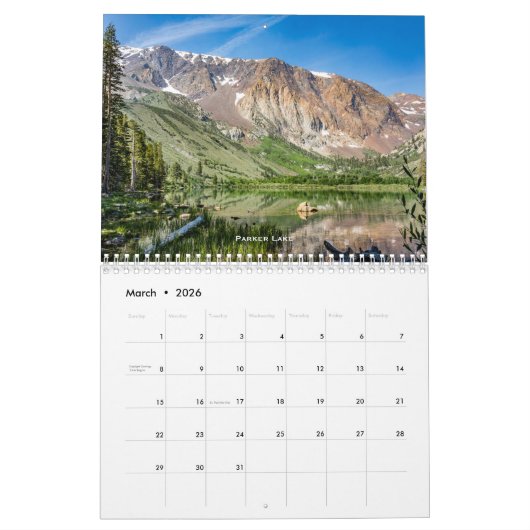 Eastern Sierra's, Mammoth Lakes, CA Kalender (Mar 2026)