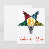 Eastern Star Bedankt Opmerking Kaart (Voorkant / Achterkant)