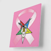 Eastern Star Breast Cancer Vierkante Klok (Hoek)