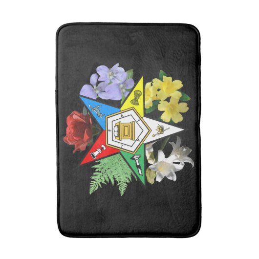 Eastern Star Floral Bath Mat (Voorkant Verticaal)