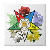 Eastern Star Floral Tile Tegeltje (Voorkant)