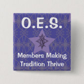 Eastern Star Paarse Pin Vierkante Button 5,1 Cm (Voorkant)