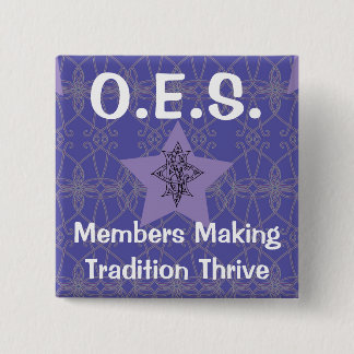 Eastern Star Paarse Pin Vierkante Button 5,1 Cm