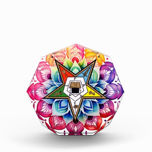 Eastern Star Rainbow Mandala Photo Block Fotoblokken (Voorkant)
