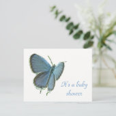 Eastern-Tailed Blue Butterfly Baby Uitnodiging (Staand voorkant)