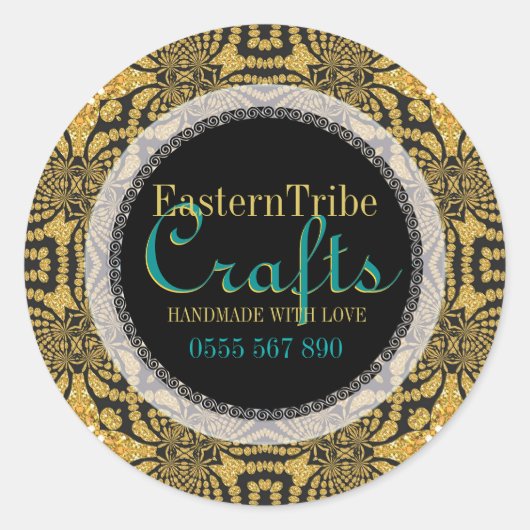 Eastern Tribal Sparkle Business Product Sticker (Voorkant)