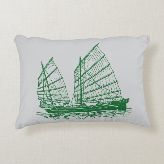 Eastern Winds Pillow - Tijdloze Junk Boat Accent Kussen (Voorkant)