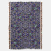 Eastern Zen Mandala Fine witte kant op paars Deken (Voorkant Verticaal)