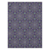 Eastern Zen Mandala Fine witte kant op paars Tafelkleed (Voorkant)