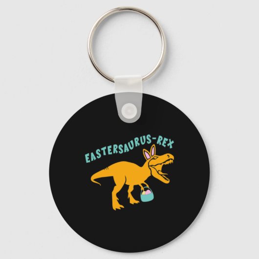 Eastersaurus Pasen Dinosaur Geschenk Voor Tiener J Sleutelhanger (Voorkant)