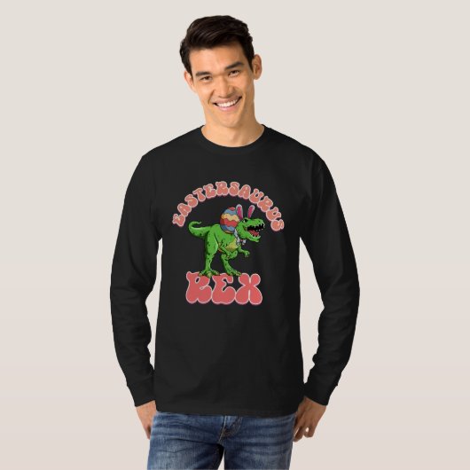 Eastersaurus Rex Easter Rex Dinosaur Bunny Kids Di T-shirt (Voorkant volledig)