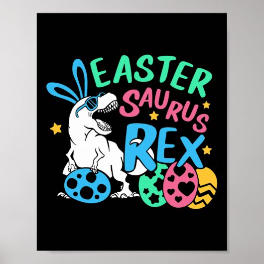 Eastersaurus T-rex Pasen Dag T-shirt, Schattig Pas Poster (Voorkant)