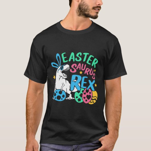 Eastersaurus T-rex Pasen Dag T-shirt, Schattig Pas T-shirt (Voorkant)