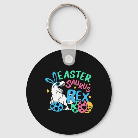 Eastersaurus T-rex Pasen Dag T-shirt, Schattige Pa Sleutelhanger (Voorkant)
