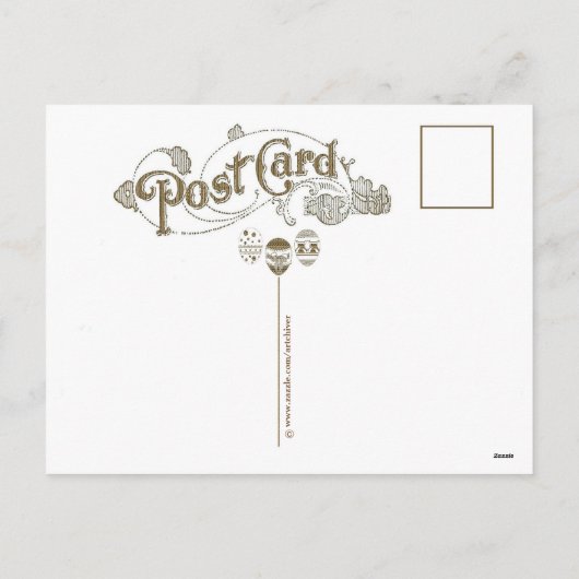 "EASTERTIDE EGG RIDE" BUNNY FEESTDAGENKAART (Achterkant)