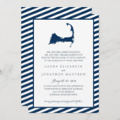 Eastham Cape Cod Kaart met Blauwe Strepen | Trouwe (Voorkant / Achterkant)