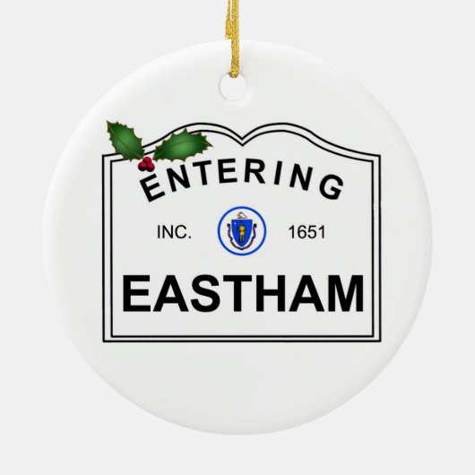 Eastham MA Keramisch Ornament (Achterkant)