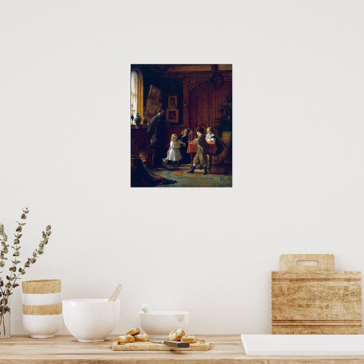 Eastman Johnson Kersttijd, de Blodgett Famil Poster (Keuken)