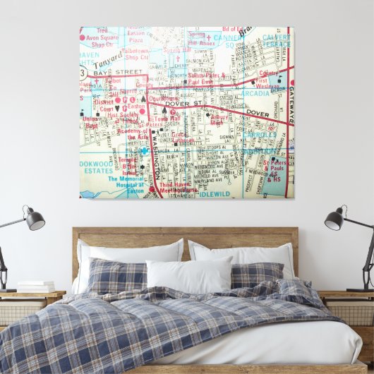 EASTON, MD  Kaart Canvas Afdruk (Insitu (Slaapkamer))