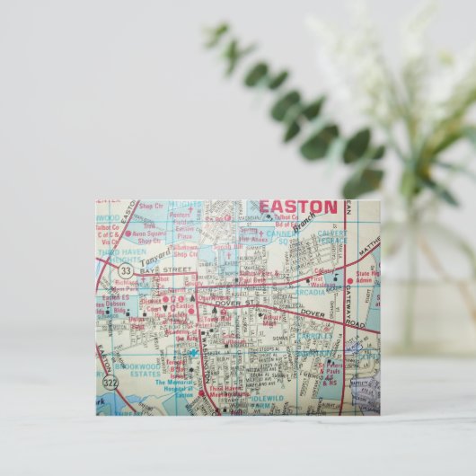 EASTON MD,  Map Briefkaart (Staand voorkant)