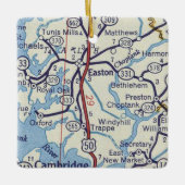 Easton MD Vintage Map Keramisch Ornament (Voorkant)