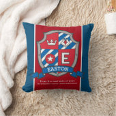 Easton naam betekent kind rood blauw vogelkussen kussen (Deken)