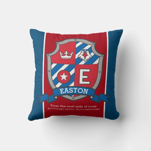 Easton naam betekent kind rood blauw vogelkussen kussen (Achterkant)