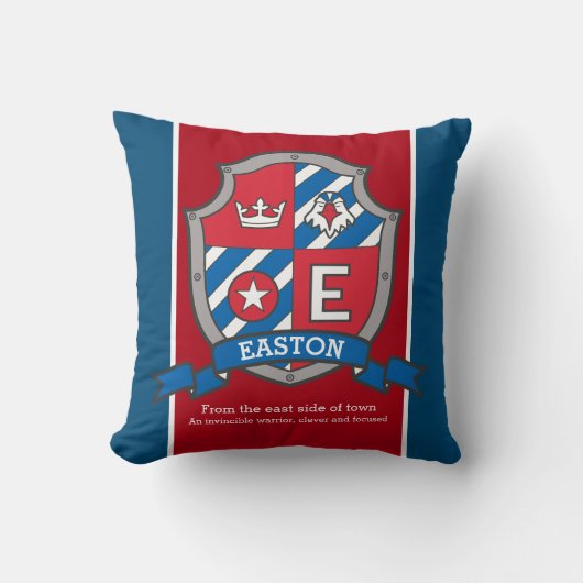 Easton naam betekent kind rood blauw vogelkussen kussen (Voorkant)