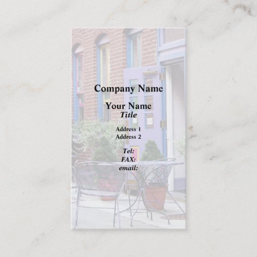 Easton PA - Buiten zitten Visitekaartje (Voorkant)