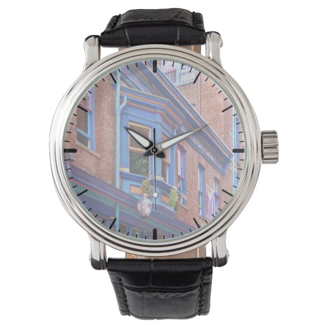 Easton PA - Straat met erker Horloge (Voorkant)