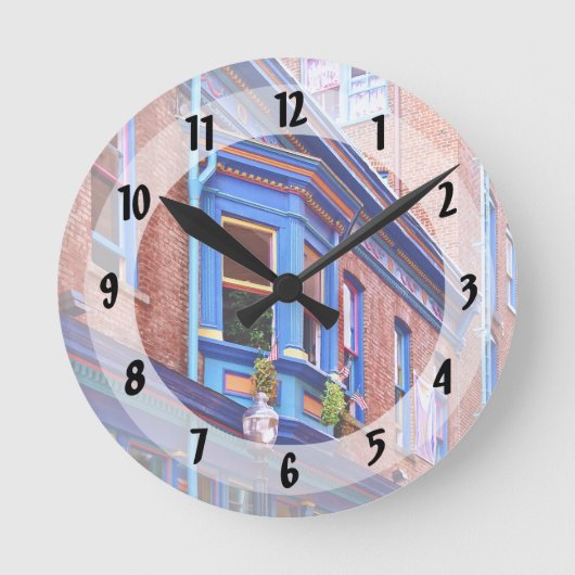 Easton PA - Straat met erker Ronde Klok (Voorkant)