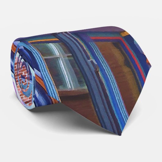 Easton PA - Straat met erker Stropdas (Opgerold)