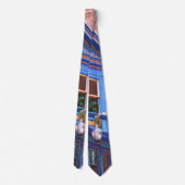 Easton PA - Straat met erker Stropdas (Achterkant)