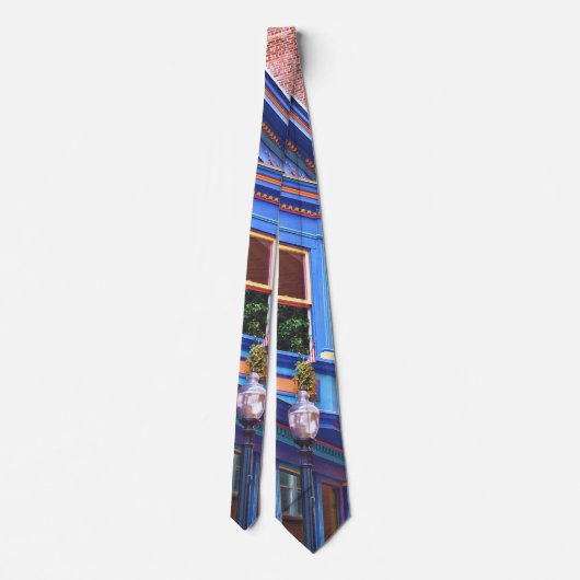 Easton PA - Straat met erker Stropdas (Achterkant)