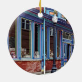 Easton PA - Straat met open deur Keramisch Ornament (Achterkant)