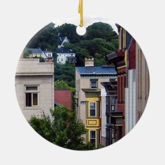 Easton PA - Uitzicht uit raam Keramisch Ornament (Achterkant)