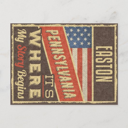 Easton Pennsylvania Briefkaart (Voorkant)