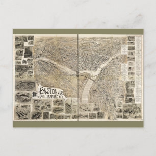 Easton Pennsylvania & Phillipsburg New Jersey 1900 Briefkaart