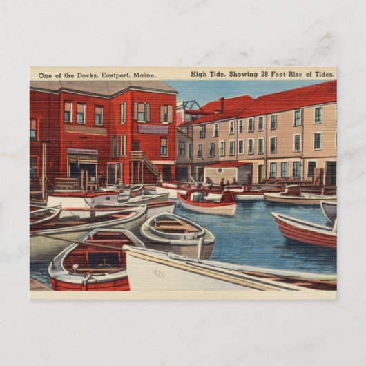 Eastport, Maine, High Tide, verscheept in Port Briefkaart (Voorkant)