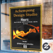 Easy-Apply Luxury: Achempong Residue-Free Store HR Raamsticker (Cafe Raam)