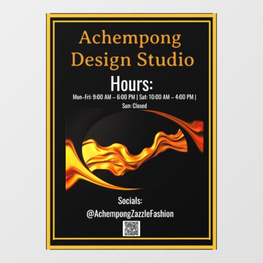 Easy-Apply Luxury: Achempong Residue-Free Store HR Raamsticker (Vel)