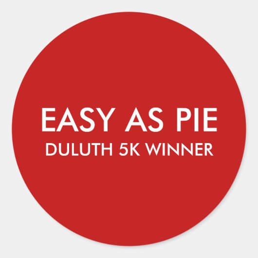 Easy As Pie Ronde Sticker (Voorkant)