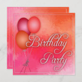 Easy Birthday Party-uitnodiging sjabloon Kaart (Voorkant / Achterkant)