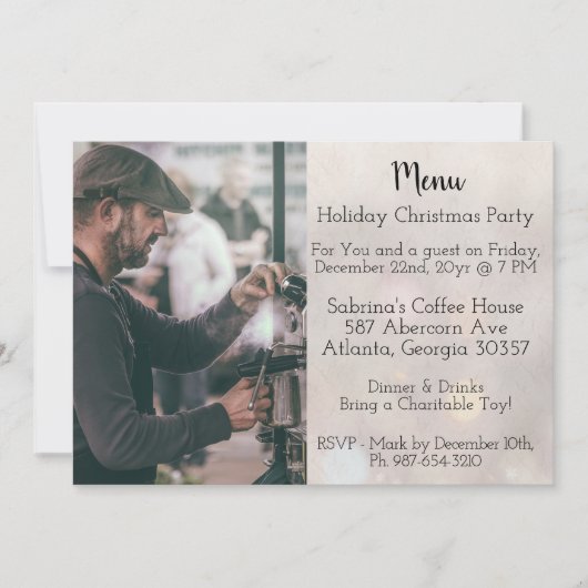 Easy Coffee Shop Menu Stijl Kerstfeest Kaart (Voorkant)