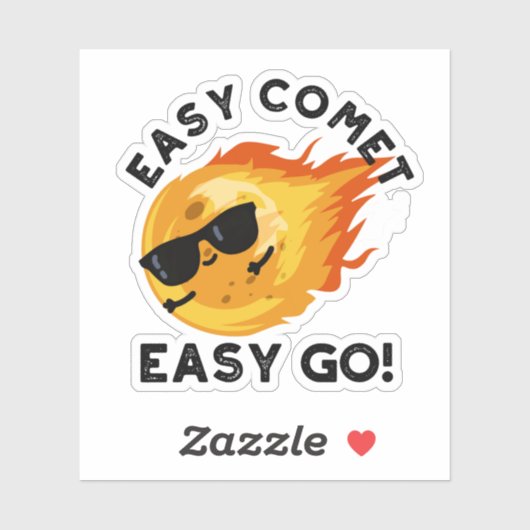 Easy Comet Easy Go Grappige Astronomie Pun Sticker (Vel)