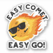 Easy Comet Easy Go Grappige Astronomie Pun Sticker (Voorkant)