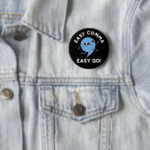 Easy Comma Easy Go Funny Punctution Pun Dark BG Ronde Button 5,7 Cm (In situ)