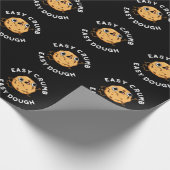 Easy Crumb Easy Dough Funny Cookie Pun Dark BG Cadeaupapier (Hoek)