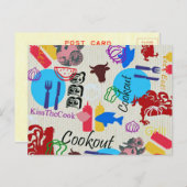 Easy Custom Cookout Uitnodiging - (Voorkant / Achterkant)